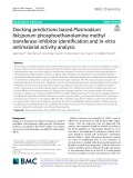 Docking predictions based Plasmodium falciparum phosphoethanolamine methyl transferase inhibitor identification and in-vitro antimalarial activity analysis