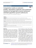 Comparative studies on phenolic profiles, antioxidant capacities and carotenoid contents of red goji berry (Lycium barbarum) and black goji berry (Lycium ruthenicum)