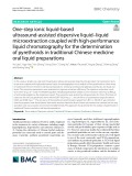 One-step ionic liquid-based ultrasound-assisted dispersive liquid–liquid microextraction coupled with high-performance liquid chromatography for the determination of pyrethroids in traditional Chinese medicine oral liquid preparations