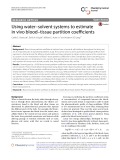 Using water–solvent systems to estimate in vivo blood–tissue partition coefficients