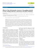 Effects of the initial granular structure of clay sealing materials on their swelling properties: experiments and DEM simulations