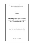 Luận văn Thạc sĩ Chính sách công: Thực hiện chính sách dân số và phát triển từ thực tiễn thị xã Điện Bàn, tỉnh Quảng Nam