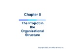 Lecture Project management: A managerial approach – Chapter 5: The project in the organizational structure