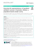 Assessing the appropriateness of paediatric antibiotic overuse in Australian children: A population-based sample survey