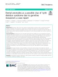 Dental anomalies as a possible clue of 1p36 deletion syndrome due to germline mosaicism: A case report