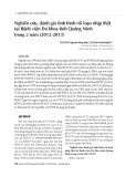 Nghiên cứu, đánh giá tình hình rối loạn nhịp thất tại Bệnh viện Đa khoa tỉnh Quảng Ninh trong 2 năm (2012-2013)