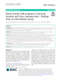 Donor human milk programs in German, Austrian and Swiss neonatal units - findings from an international survey