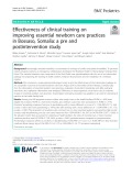 Effectiveness of clinical training on improving essential newborn care practices in Bossaso, Somalia: A pre and postintervention study