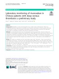 Laboratory monitoring of rivaroxaban in Chinese patients with deep venous thrombosis: A preliminary study