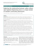 Exploring the relationship between safety culture and reported dispensing errors in a large sample of Swedish community pharmacies