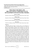 Strategic decision and organisational performance in development finance banks, Nigeria