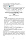 Public service innovation model in Indonesia: a case study of Kolaka regency, Southeast Sulawesi