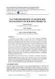 Factors promoting stakeholder management of building projects