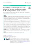A population-based survey to assess the association between cannabis and quality of life among colorectal cancer survivors