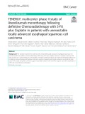 TENERGY: Multicenter phase II study of Atezolizumab monotherapy following definitive Chemoradiotherapy with 5-FU plus Cisplatin in patients with unresectable locally advanced esophageal squamous cell carcinoma