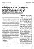 Khả năng hạn chế oxy hóa lipid của phân đoạn dịch chiết giàu polyphenol từ rong nâu Sargassum Mcclurei trên cơ thịt cá bớp