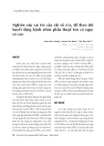 Nghiên cứu vai trò của chỉ số SVO2 để theo dõi huyết động bệnh nhân phẫu thuật tim có nguy cơ cao