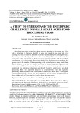 A study to understand the enterprise challenges in small scale agro-food processing firms