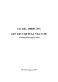 Giáo trình Tài liệu bồi dưỡng kiến thức Quản lý nhà nước (Chương trình chuyên viên)