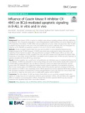 Influence of Casein kinase II inhibitor CX4945 on BCL6-mediated apoptotic signaling in B-ALL in vitro and in vivo