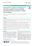 Increased PD-1-positive macrophages in the tissue of gastric cancer are closely associated with poor prognosis in gastric cancer patients