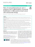 Roles of neutrophil/lymphocyte ratio in prognosis and in differentiation of potential beneficiaries in HER2-positive breast cancer with trastuzumab therapy