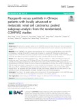 Pazopanib versus sunitinib in Chinese patients with locally advanced or metastatic renal cell carcinoma: Pooled subgroup analysis from the randomized, COMPARZ studies