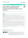 Serum miRNAs, a potential prognosis marker of loco-regionally advanced nasopharyngeal carcinoma patients treated with CCRT