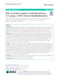 Role of protein arginine methyltransferase 5 in group 3 (MYC-driven) Medulloblastoma