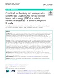 Combined kyphoplasty and intraoperative radiotherapy (Kypho-IORT) versus external beam radiotherapy (EBRT) for painful vertebral metastases - a randomized phase III study