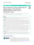 Role of high-dose salvage radiotherapy for oligometastases of the localised abdominal/pelvic lymph nodes: A retrospective study