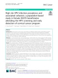 High risk HPV infection prevalence and associated cofactors: A population-based study in female ISSSTE beneficiaries attending the HPV screening and early detection of cervical cancer program