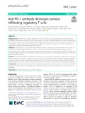 Anti-PD-1 antibody decreases tumourinfiltrating regulatory T cells