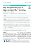 Effect of adjuvant chemotherapy on survival benefit in stage III colon cancer patients stratified by age: A Japanese realworld cohort study