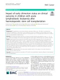Impact of early chimerism status on clinical outcome in children with acute lymphoblastic leukaemia after haematopoietic stem cell transplantation