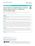 Unmet needs and related factors of Korean breast cancer survivors: A multicenter, cross-sectional study