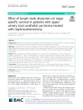 Effect of lymph node dissection on stagespecific survival in patients with upper urinary tract urothelial carcinoma treated with nephroureterectomy