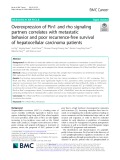 Overexpression of Pin1 and rho signaling partners correlates with metastatic behavior and poor recurrence-free survival of hepatocellular carcinoma patients