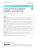 Use and effectiveness of pegfilgrastim prophylaxis in US clinical practice: A retrospective observational study