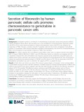 Secretion of fibronectin by human pancreatic stellate cells promotes chemoresistance to gemcitabine in pancreatic cancer cells