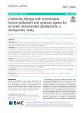 Combining therapy with recombinant human endostatin and cytotoxic agents for recurrent disseminated glioblastoma: A retrospective study