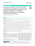 Comparison of fully-covered vs partially covered self-expanding metallic stents for palliative treatment of inoperable esophageal malignancy: A systematic review and meta-analysis