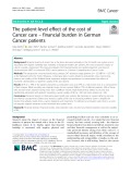 The patient-level effect of the cost of Cancer care – financial burden in German Cancer patients