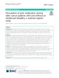 Prescription of pain medication among older cancer patients with and without an intellectual disability: A national register study