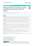 Biological treatment of pediatric sarcomas by combined virotherapy and NK cell therapy