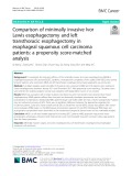 Comparison of minimally invasive Ivor Lewis esophagectomy and left transthoracic esophagectomy in esophageal squamous cell carcinoma patients: A propensity score-matched analysis