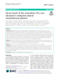 Serum levels of the chemokine CCL2 are elevated in malignant pleural mesothelioma patients