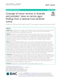 Coverage of cancer services in Australia and providers’ views on service gaps: findings from a national cross-sectional survey