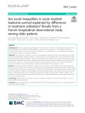 Are social inequalities in acute myeloid leukemia survival explained by differences in treatment utilization? Results from a French longitudinal observational study among older patients