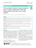 The association between hypoxia inducible factor 1 subunit alpha gene rs2057482 polymorphism and cancer risk: A metaanalysis
